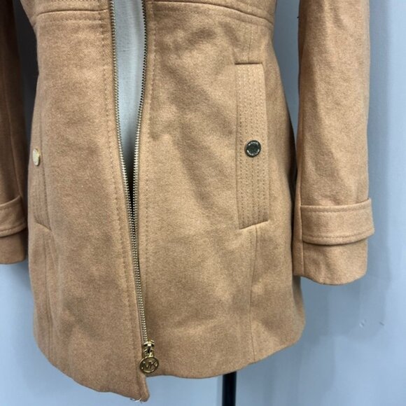 Michael Kors Tan Wool Pea Coat Jacket - Picture 5 of 16